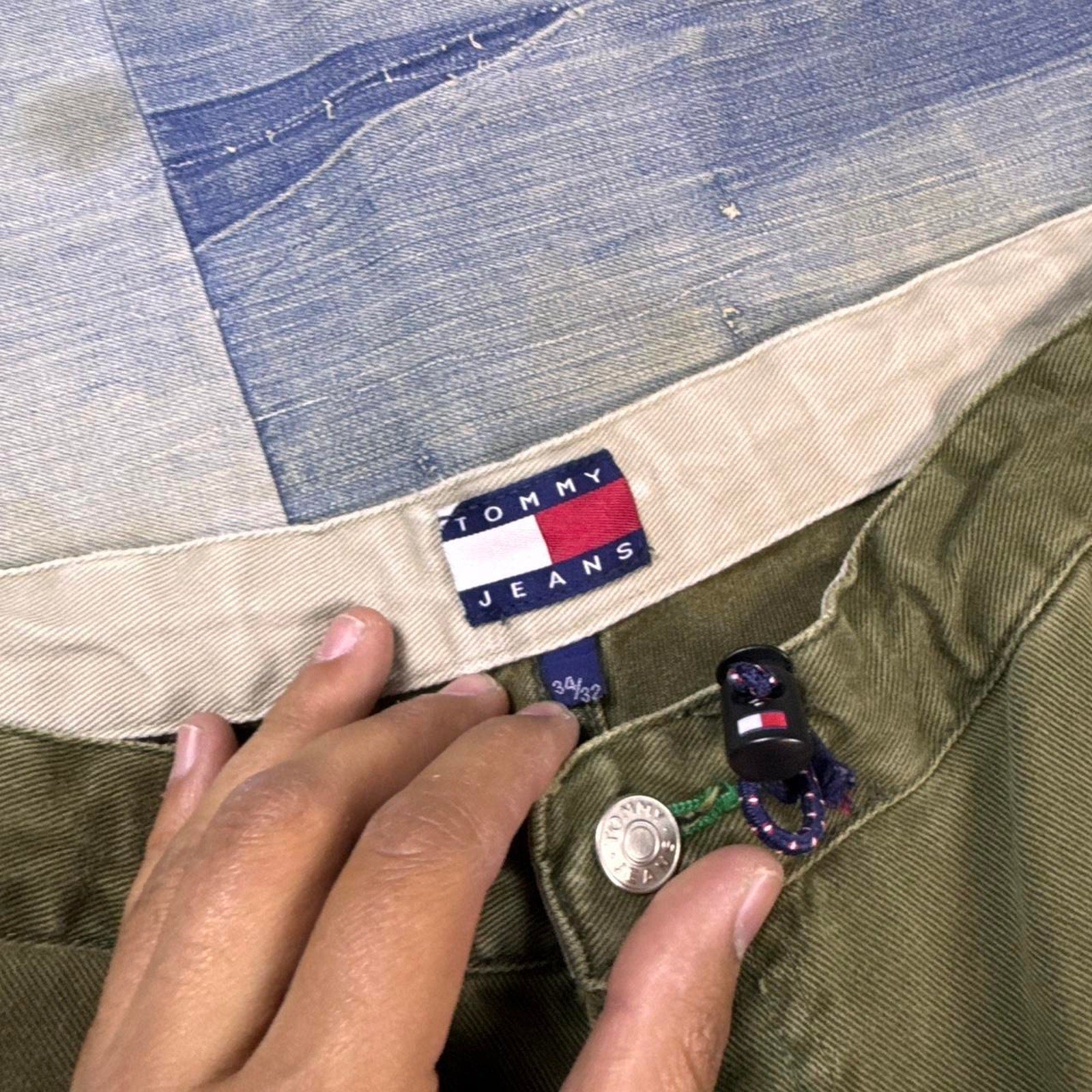 2000s Tommy Jeans olive green cargo pants | 34x30