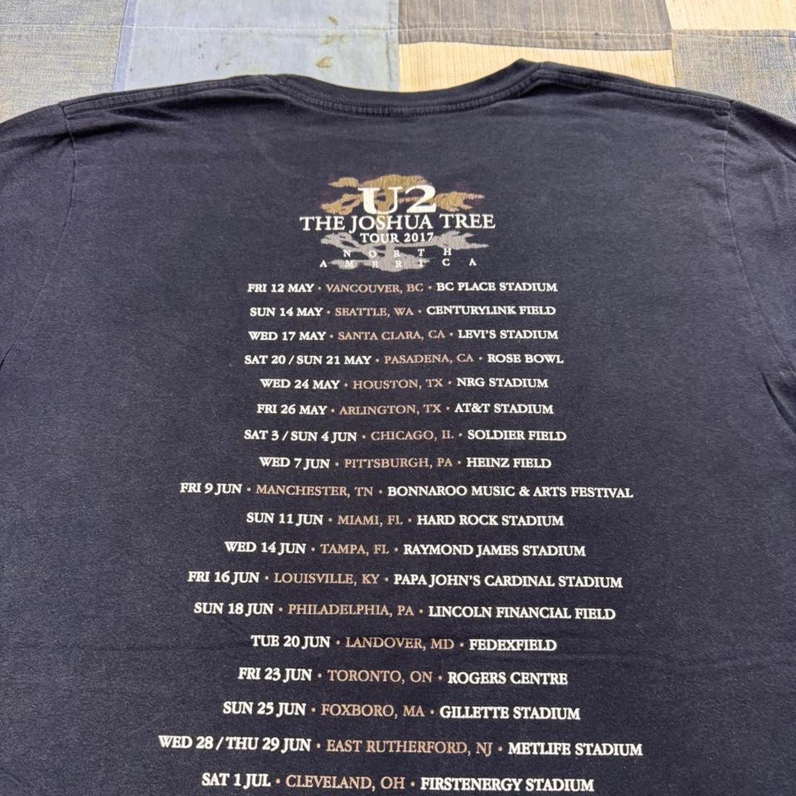 2017 U2 The Joshua Tree Tour Double-Sided Band Tee | XL