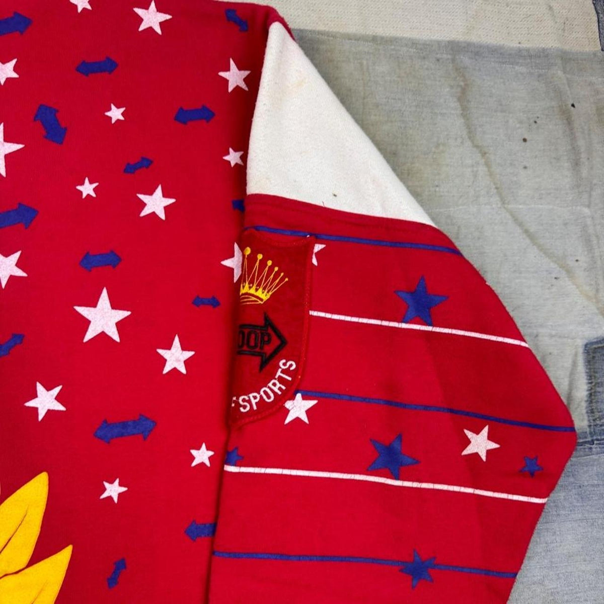 1990s Troop All Pro World of Sports Crest All Over Print Sweatshirt | Extra Large