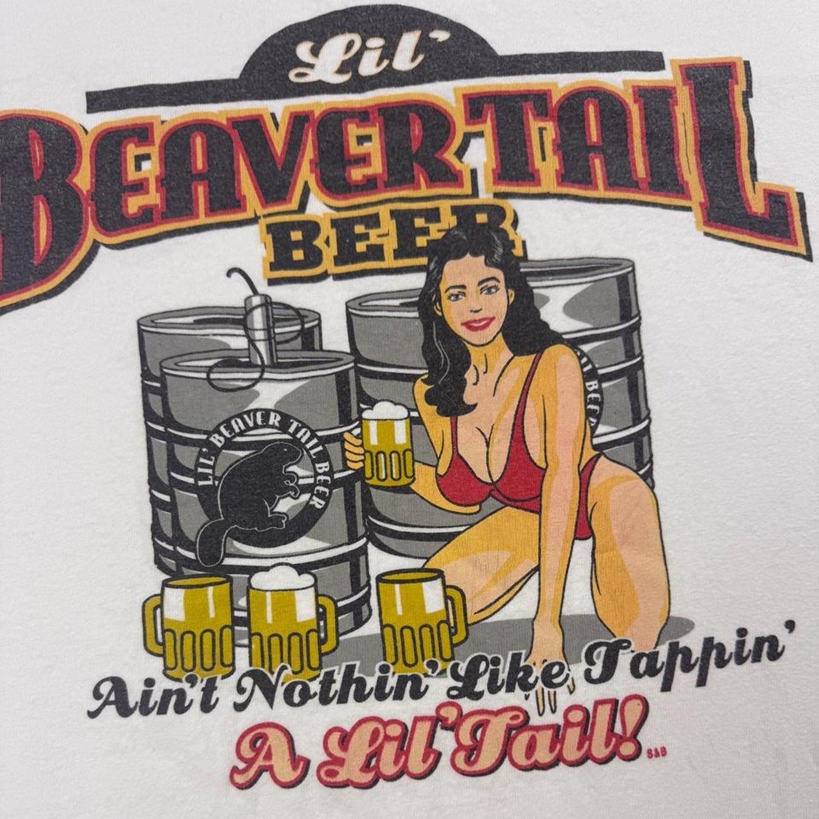 2000s Lil’ Beaver Tail Beer Graphic Tee | XL