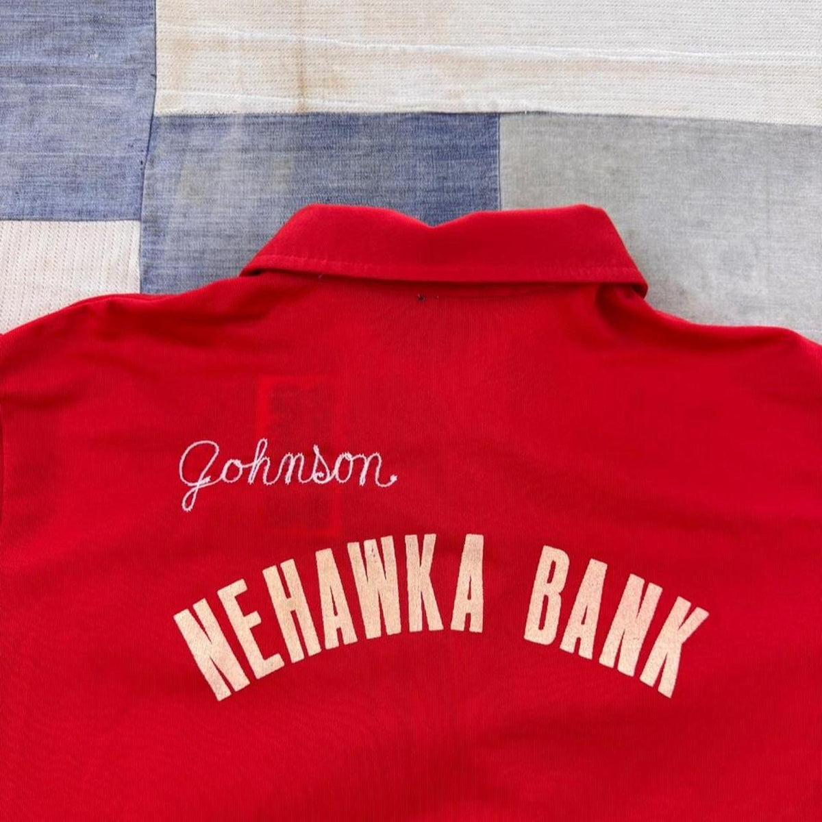 1970s Nehawka Bank Chain Stitch Bowling Shirt | Large