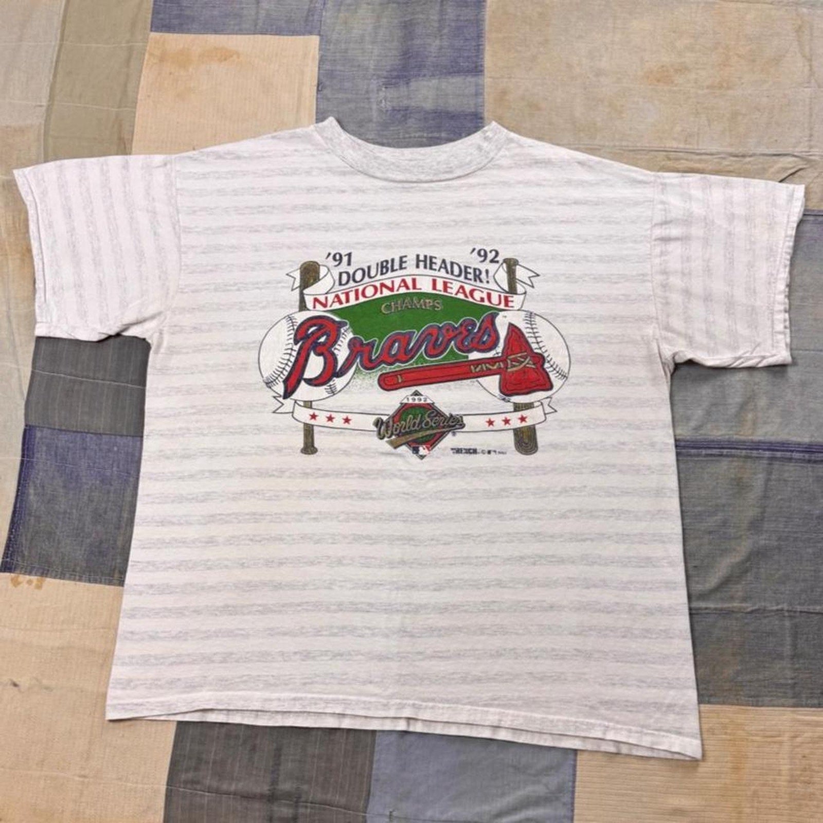 1992 Atlanta Braves National League Champs World Series Double Header Tee | XL