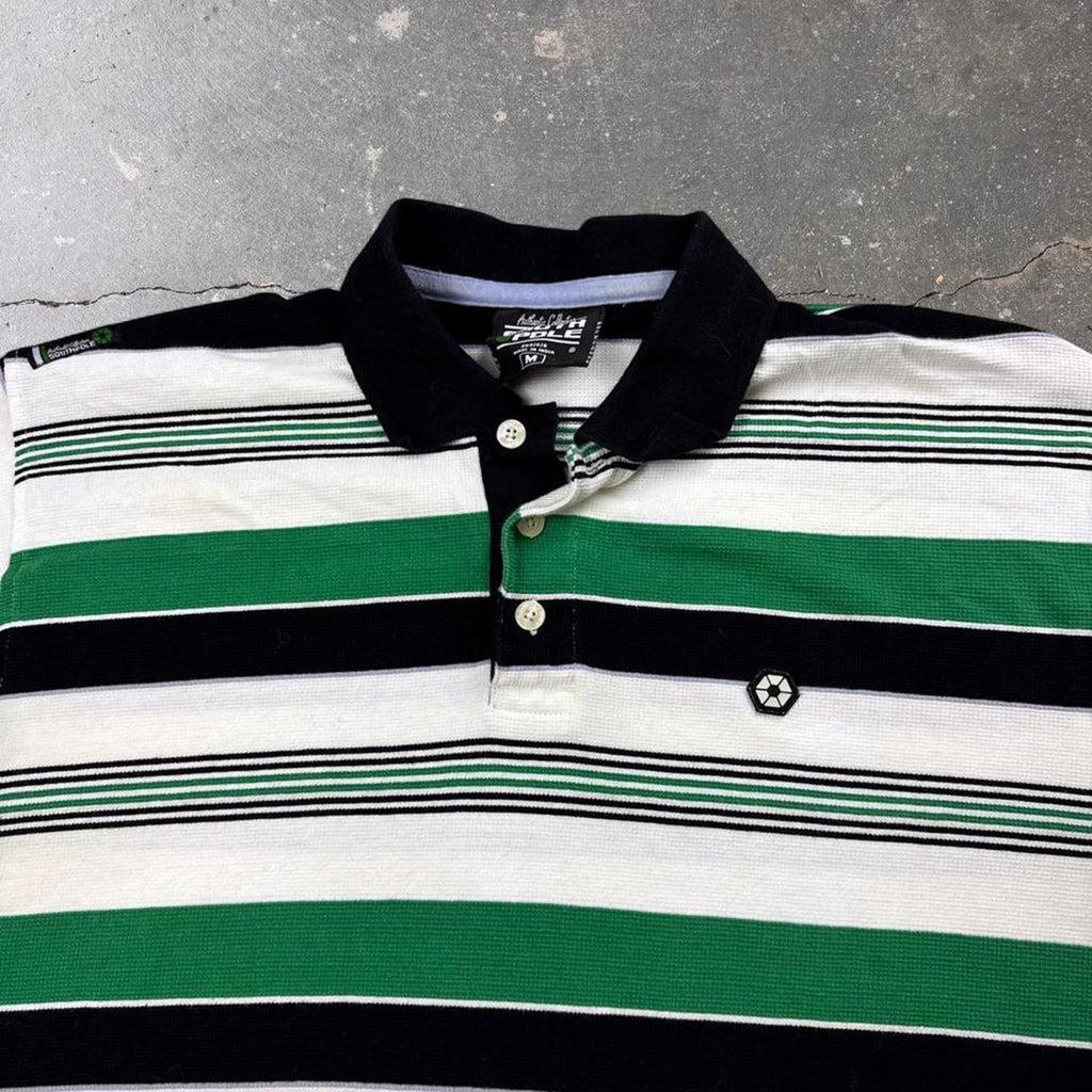 2000s South Pole Striped Polo Shirt | Medium