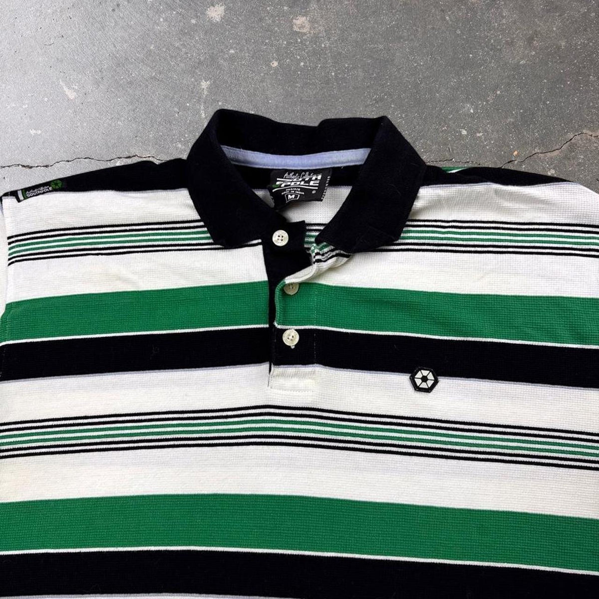 2000s South Pole Striped Polo Shirt | Medium