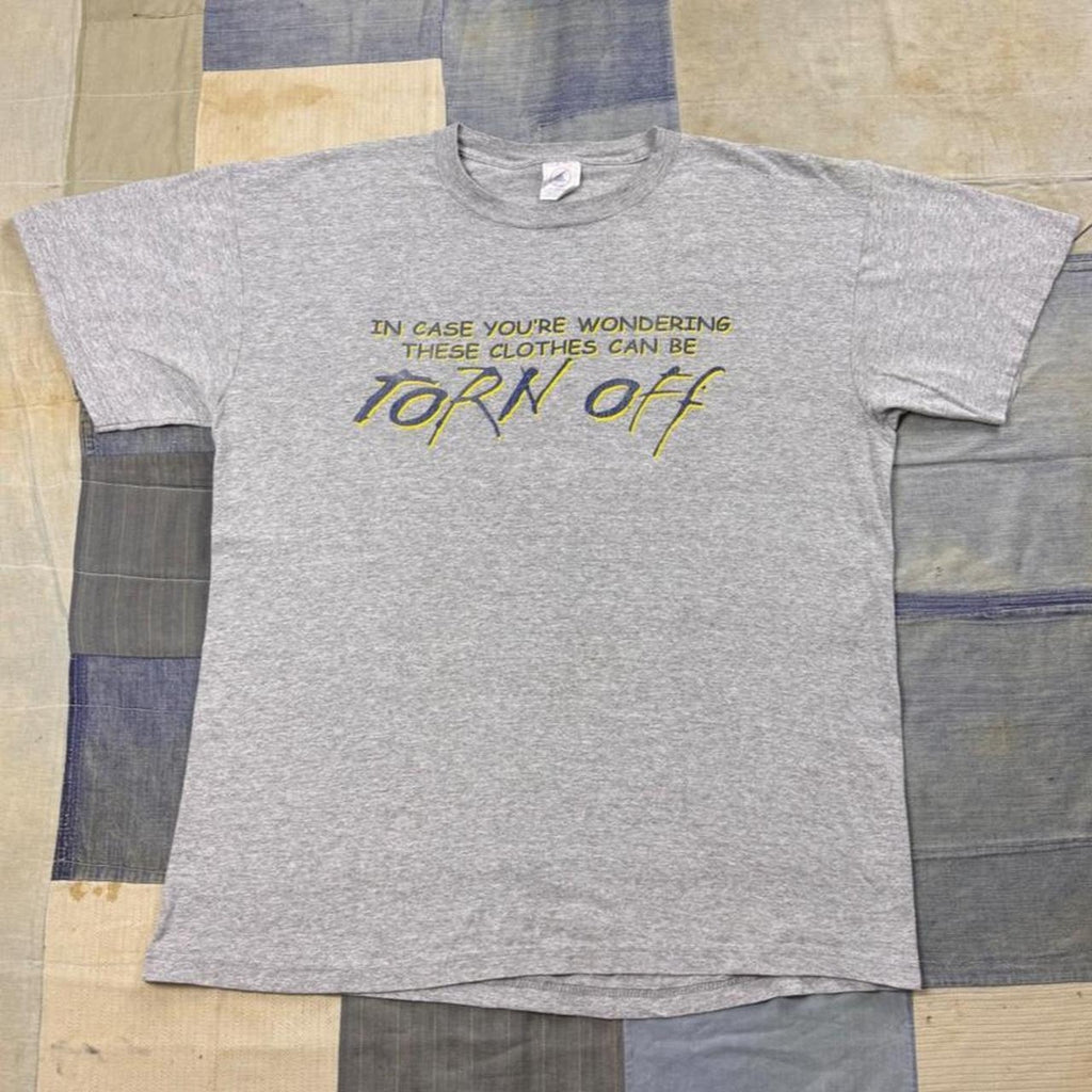 1990s “These Clothes Can Be Torn Off” Funny Slogan Tee | XL